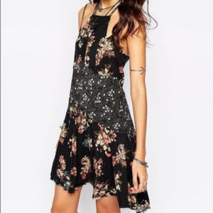 Free People Crescent Floral Print Slip Dress